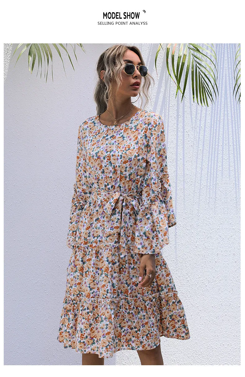 Ditsy Daisy Chiffon Boho Maxi Dress