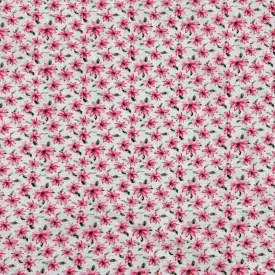 Ditsy Pink Flowers Linen Mix Fabric