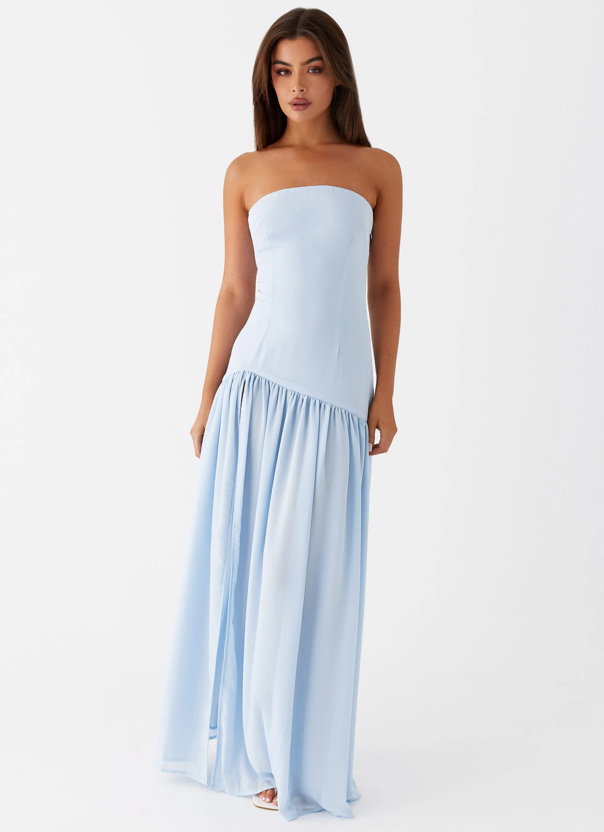 Eden Strapless Maxi Dress - Blue