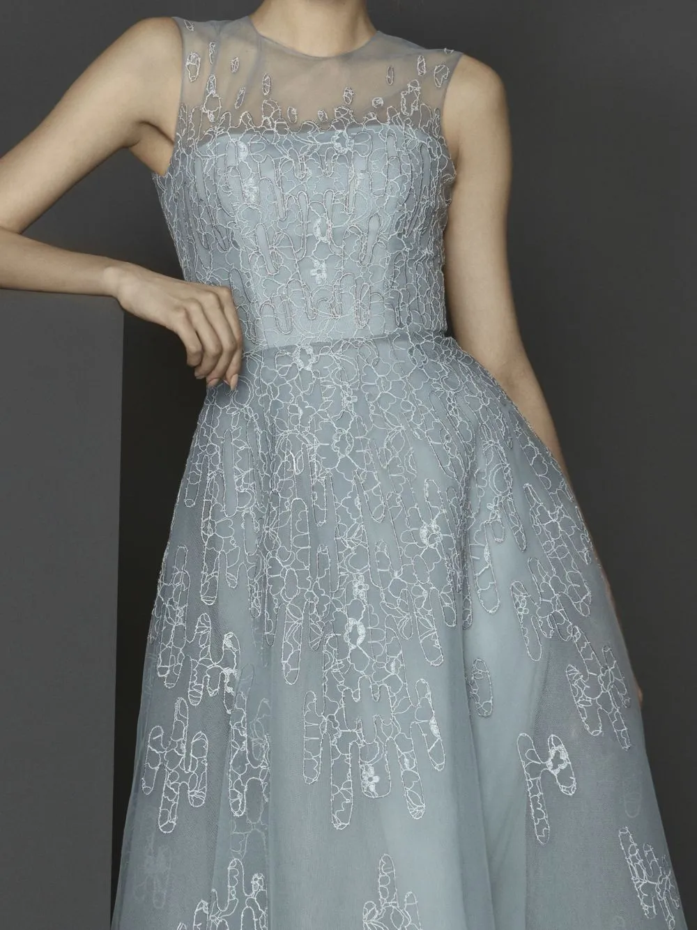 Embroidered Evening Gown