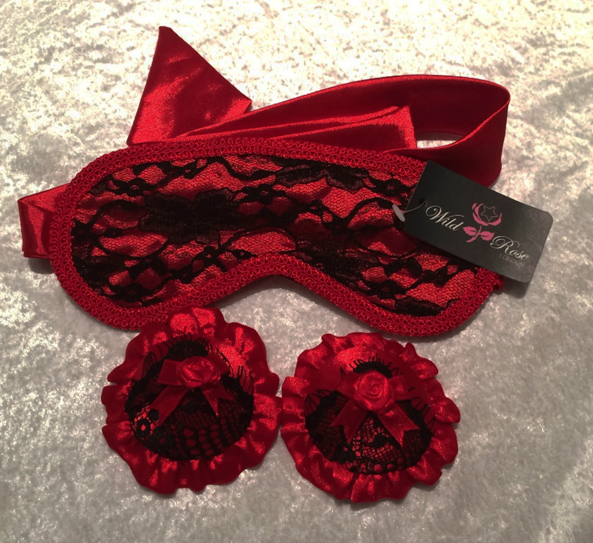 Eye mask Heart Tassel Set