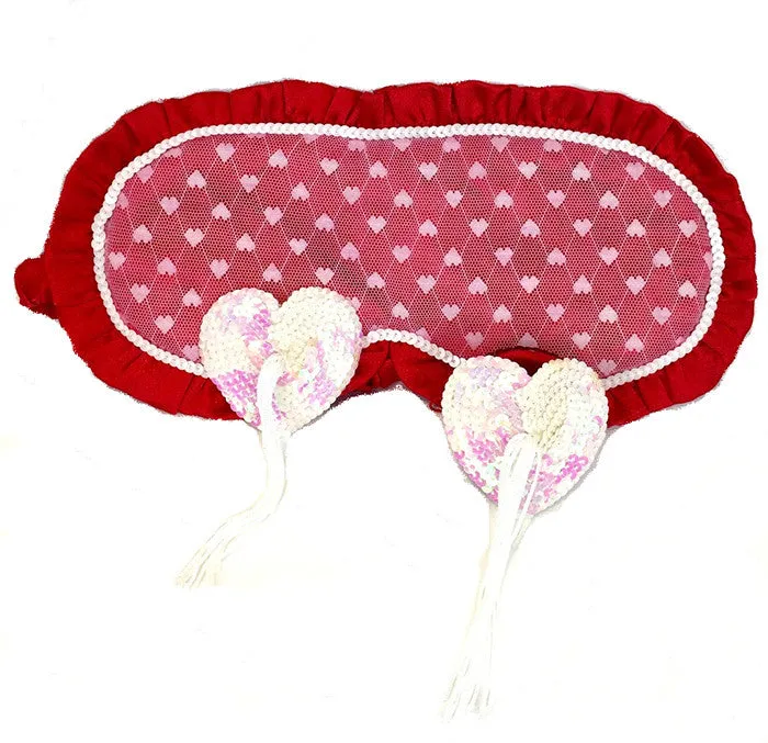 Eye mask Heart Tassel Set