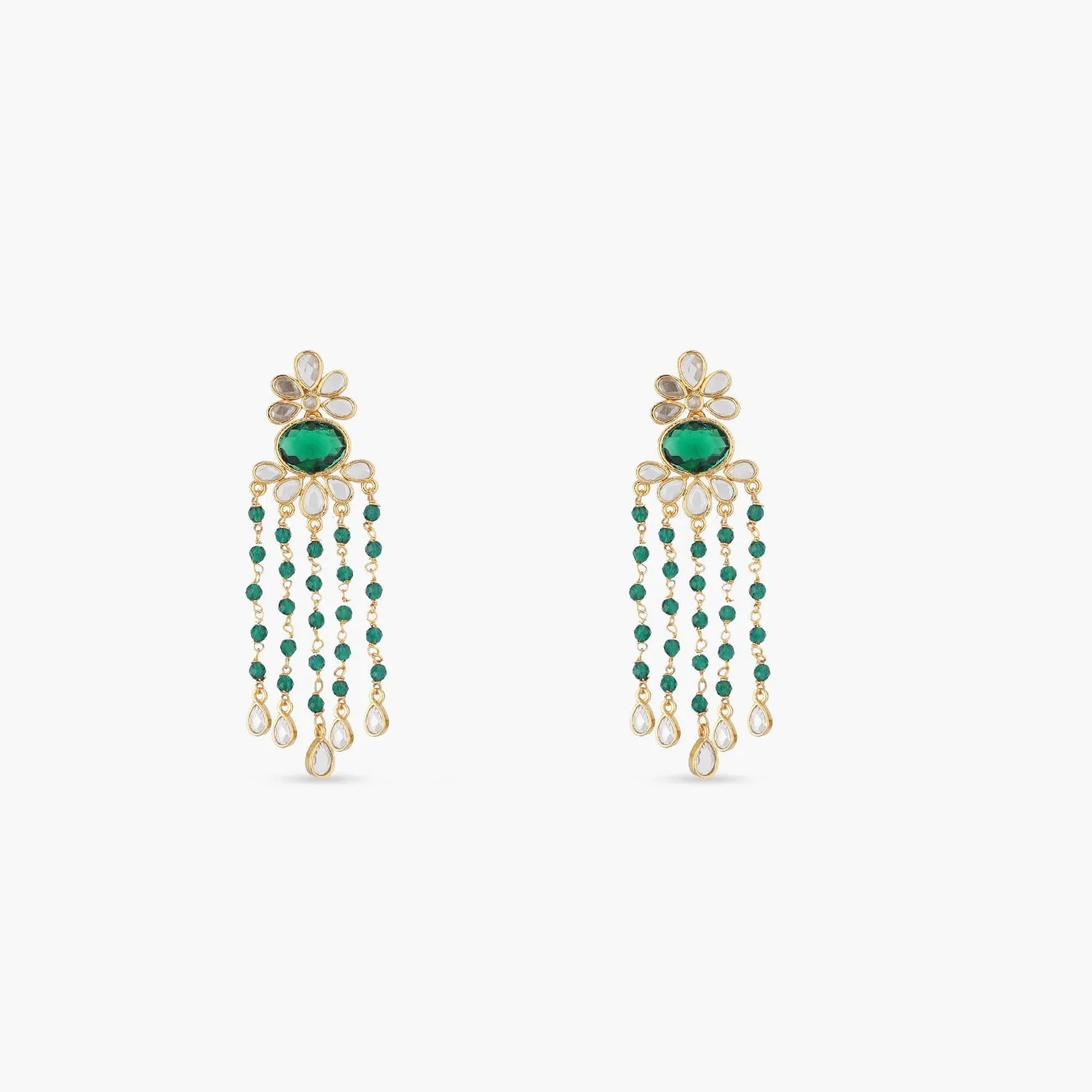 Floral Beads Drop Earrings