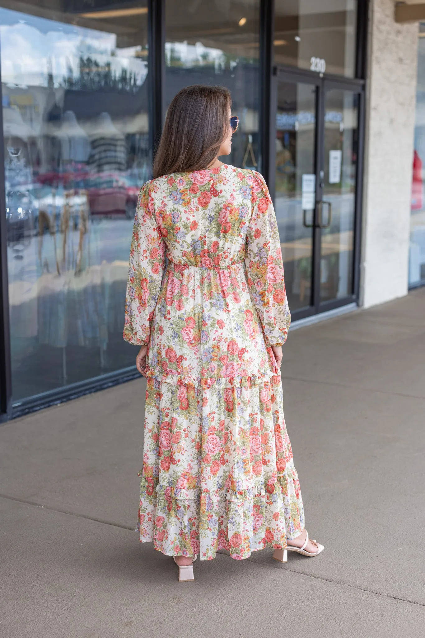 Floral Stunner Cream Maxi Dress