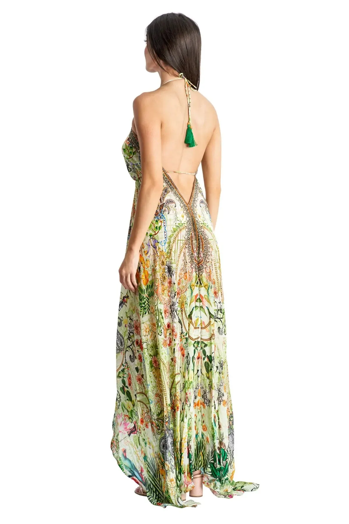 Halter High Low Maxi Resort Dress