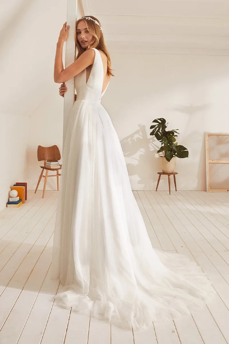 Heidi Ivory Tulle A-line Wedding Dress