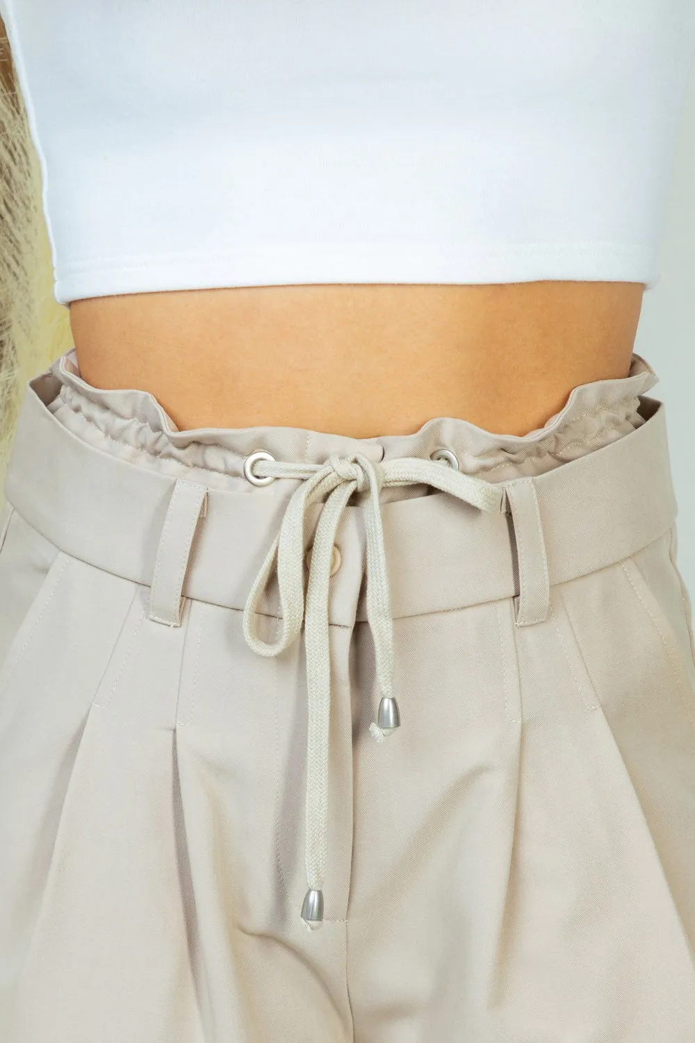 High Waisted Trouser Khaki Pants