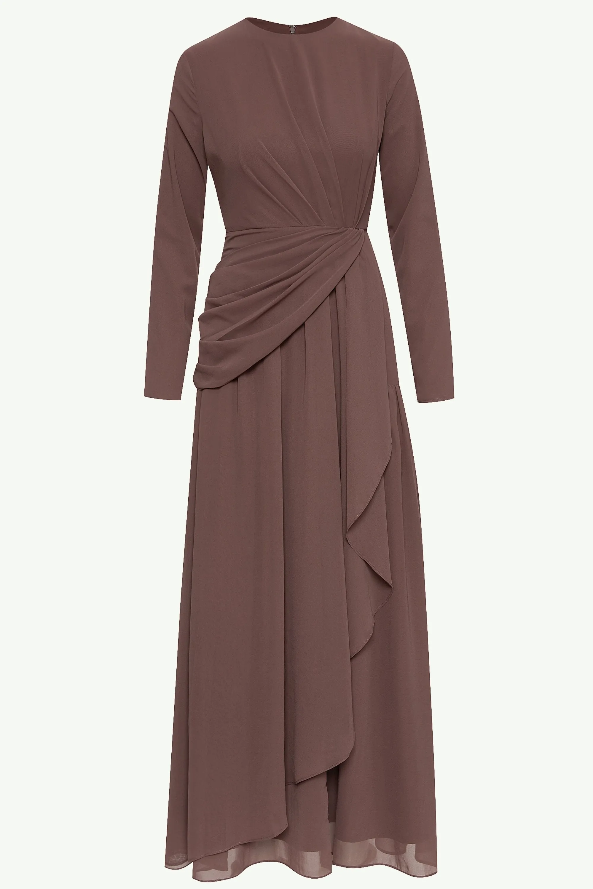 Huda Chiffon Maxi Dress - Deep Taupe