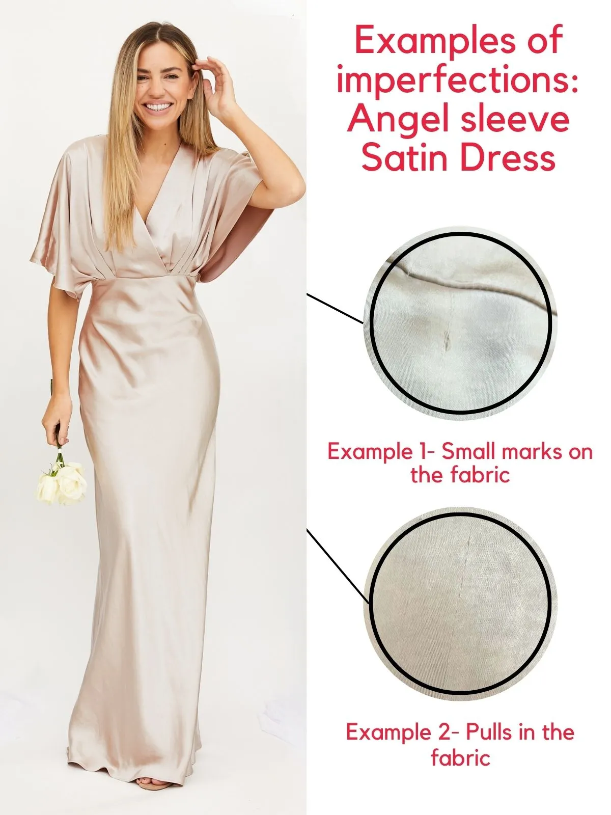 IMPERFECT Angel Sleeve Satin Maxi Dress / Champagne