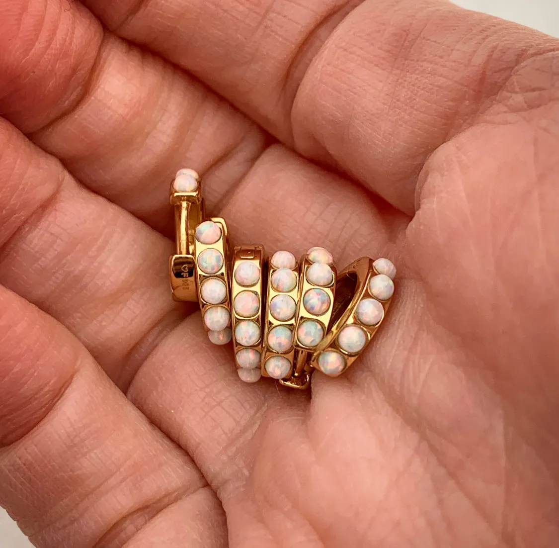 IVORY OPAL CRYSTAL HUGGIES