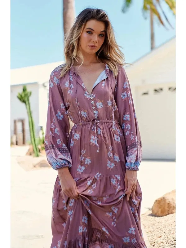 JAASE Chocolate Paper Crane Print Frankie Maxi Dress