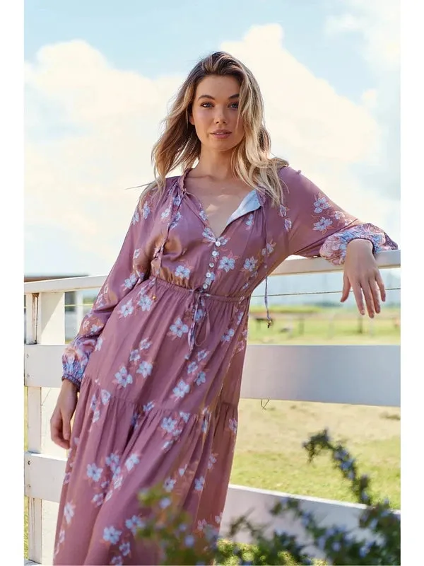 JAASE Chocolate Paper Crane Print Frankie Maxi Dress