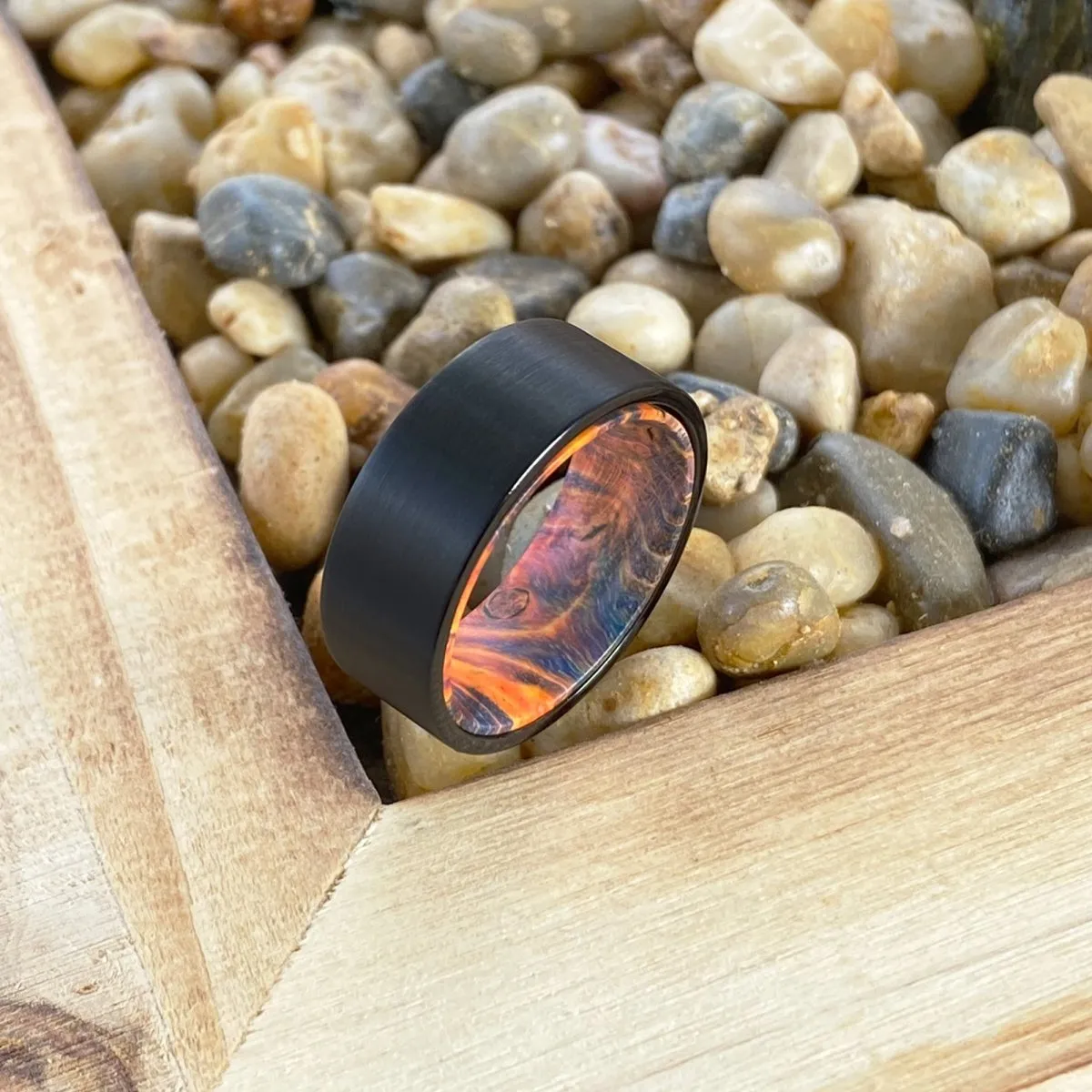 JACK | Blue & Yellow/Orange Wood, Black Flat Brushed Tungsten