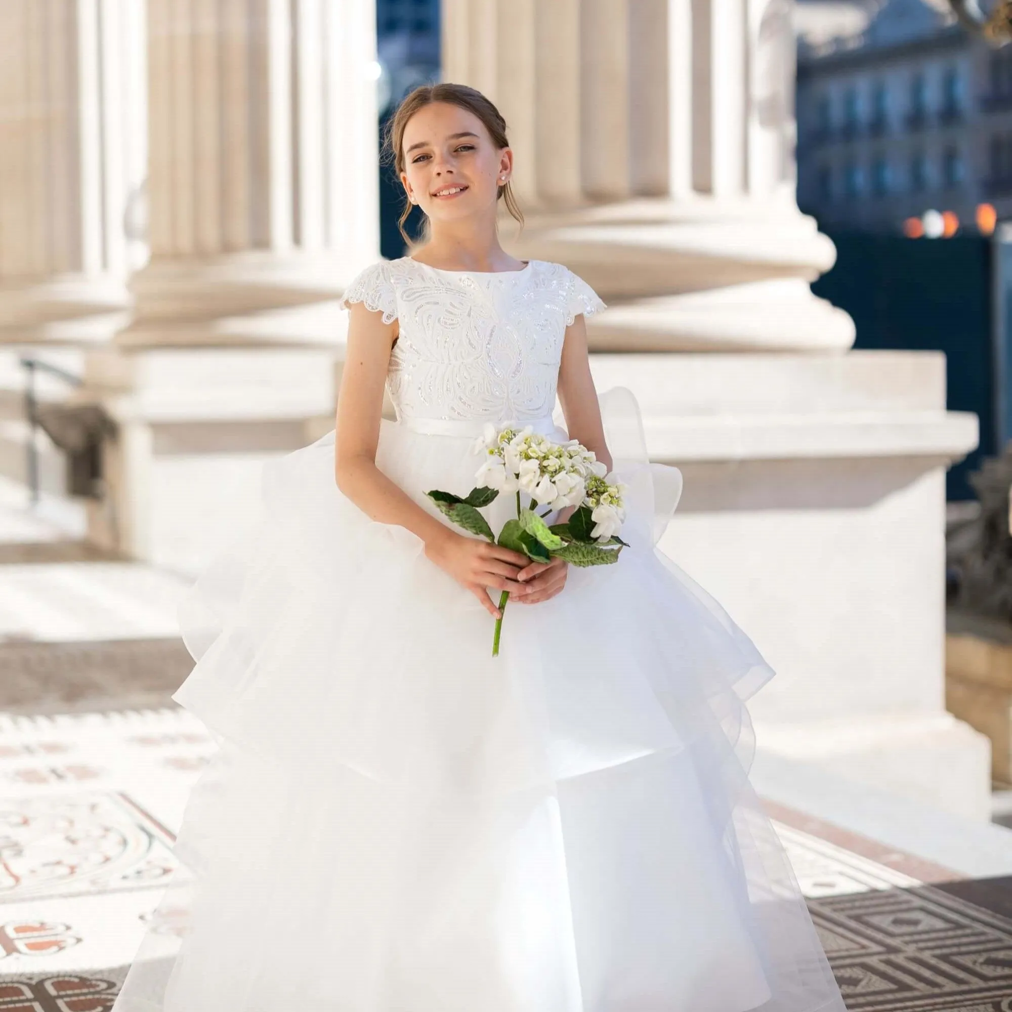 Lourdes - Royal style junior bridesmaid dress