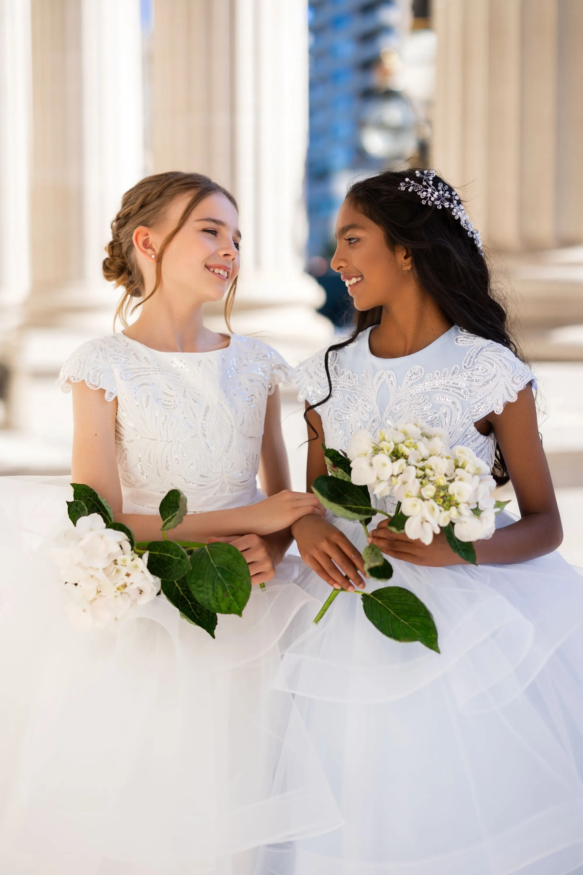 Lourdes - Royal style junior bridesmaid dress