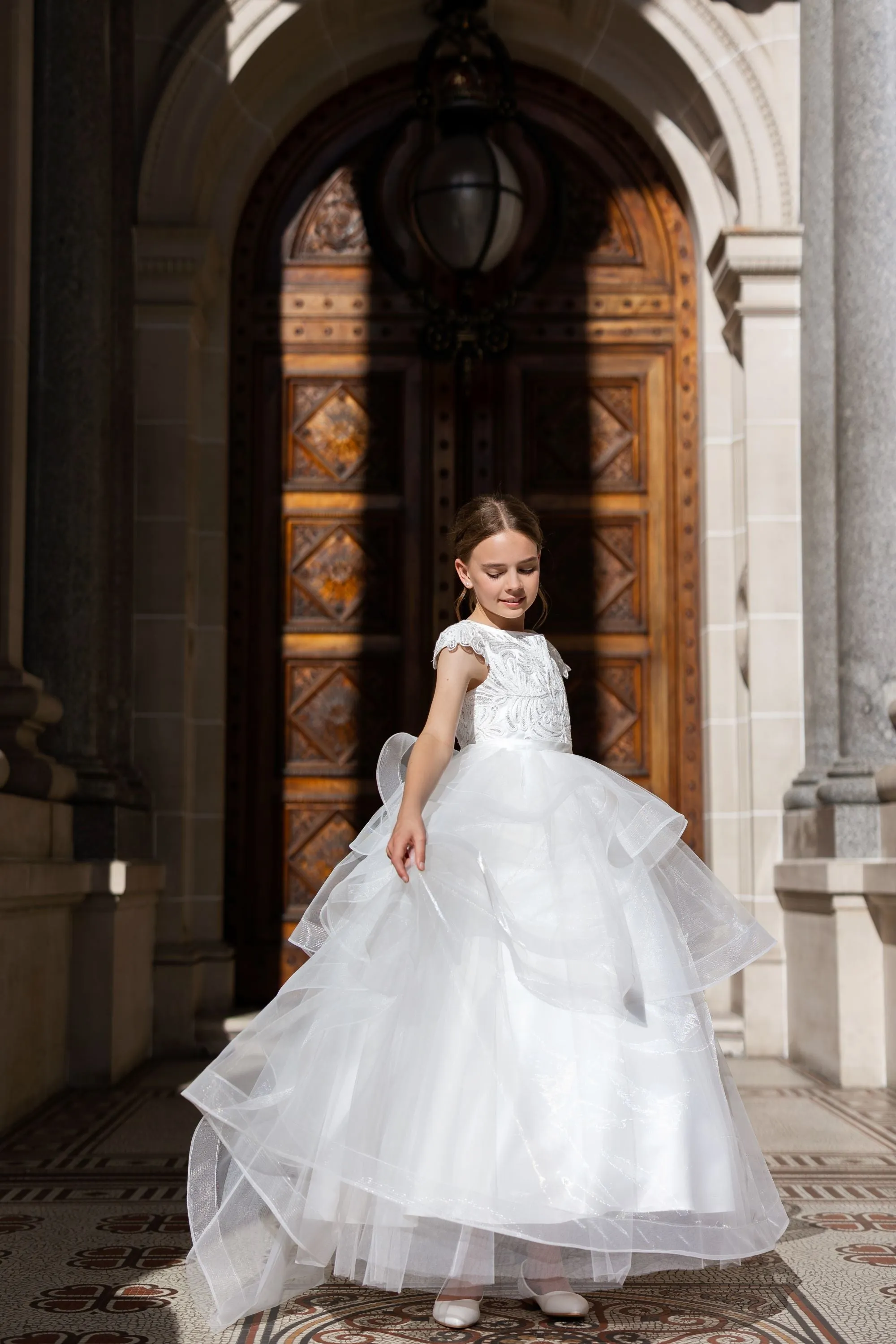 Lourdes - Royal style junior bridesmaid dress