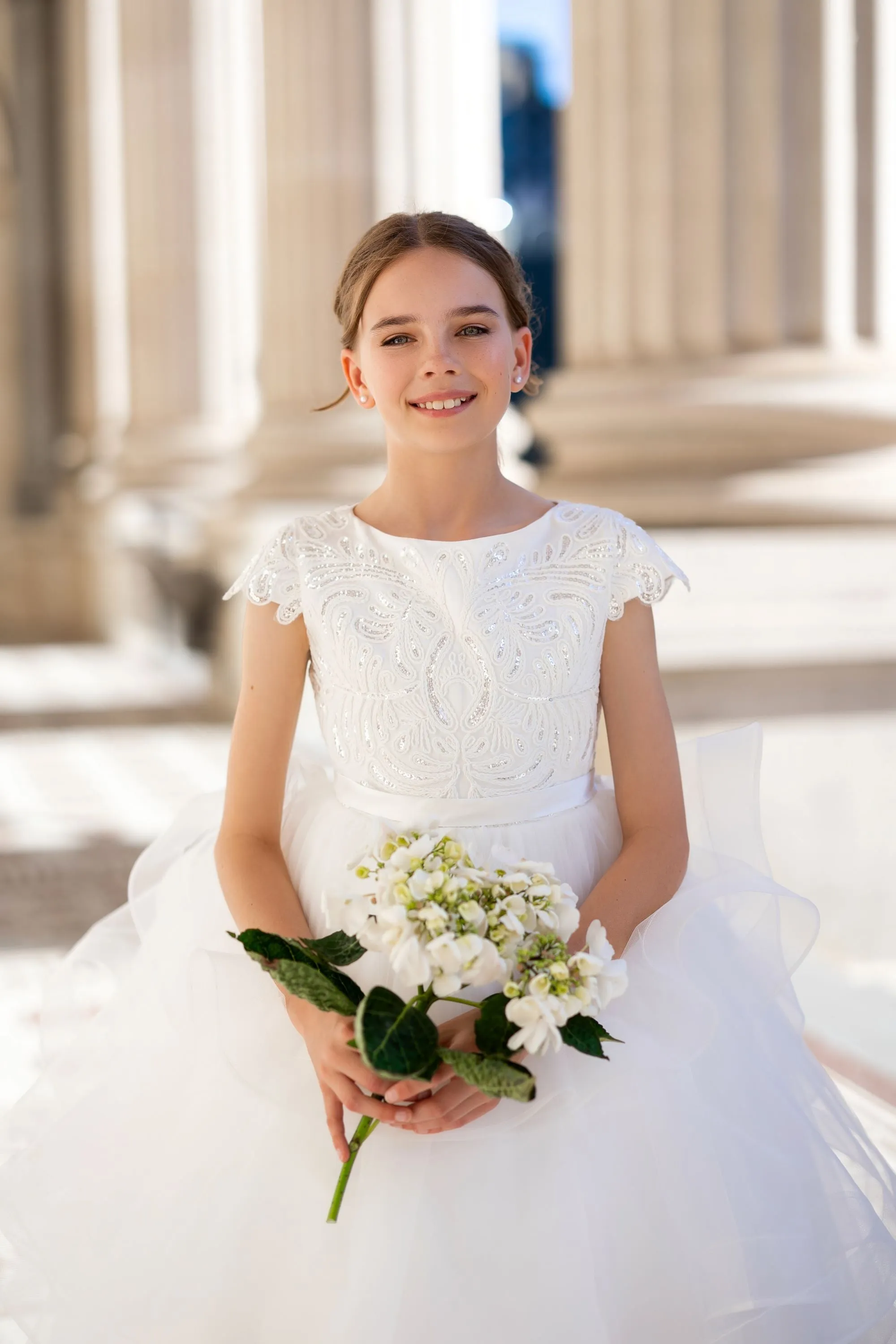 Lourdes - Royal style junior bridesmaid dress