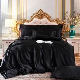 Luxury Satin Silk Duvet Cover 4 Pieces Set