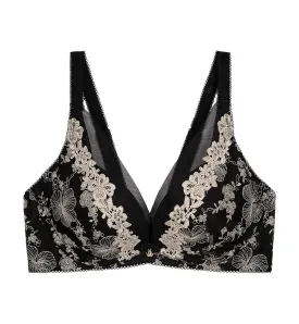 MALLOW EMBROIDERY NON-WIRED PUSH UP DEEP V BRA