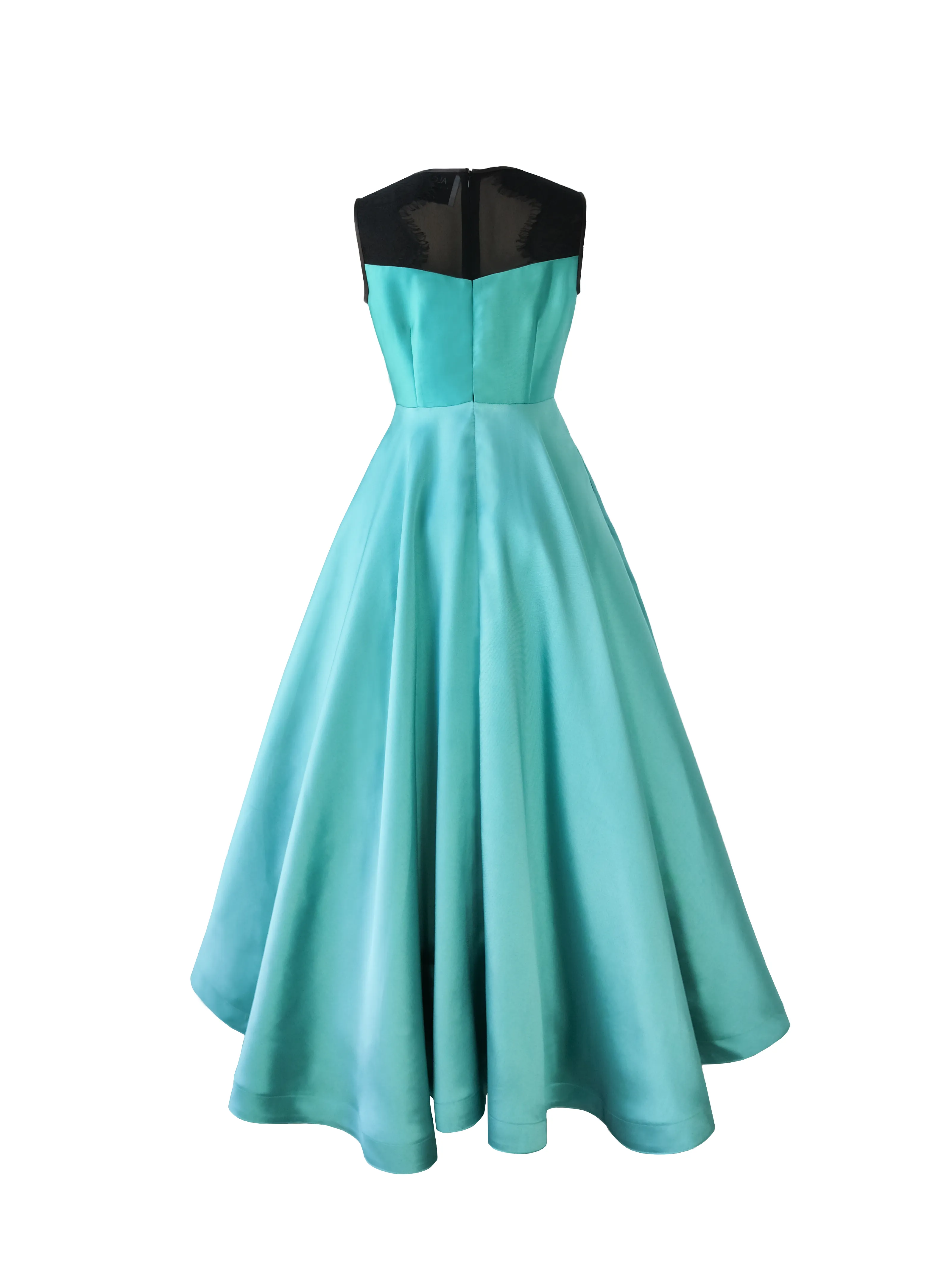 Mila A-line gown in aqua