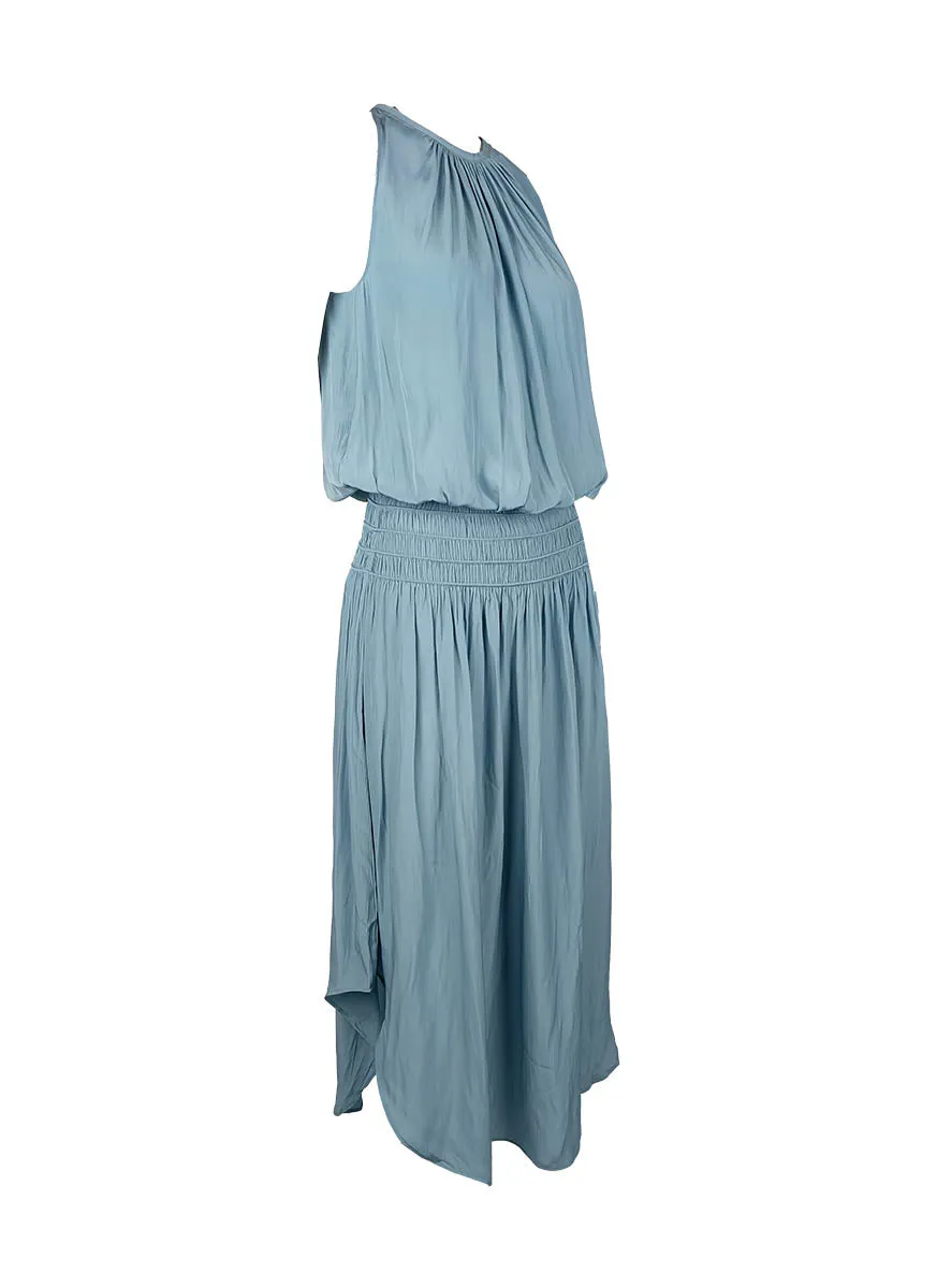 N180079 Front & Back Midi Dress *Light Blue