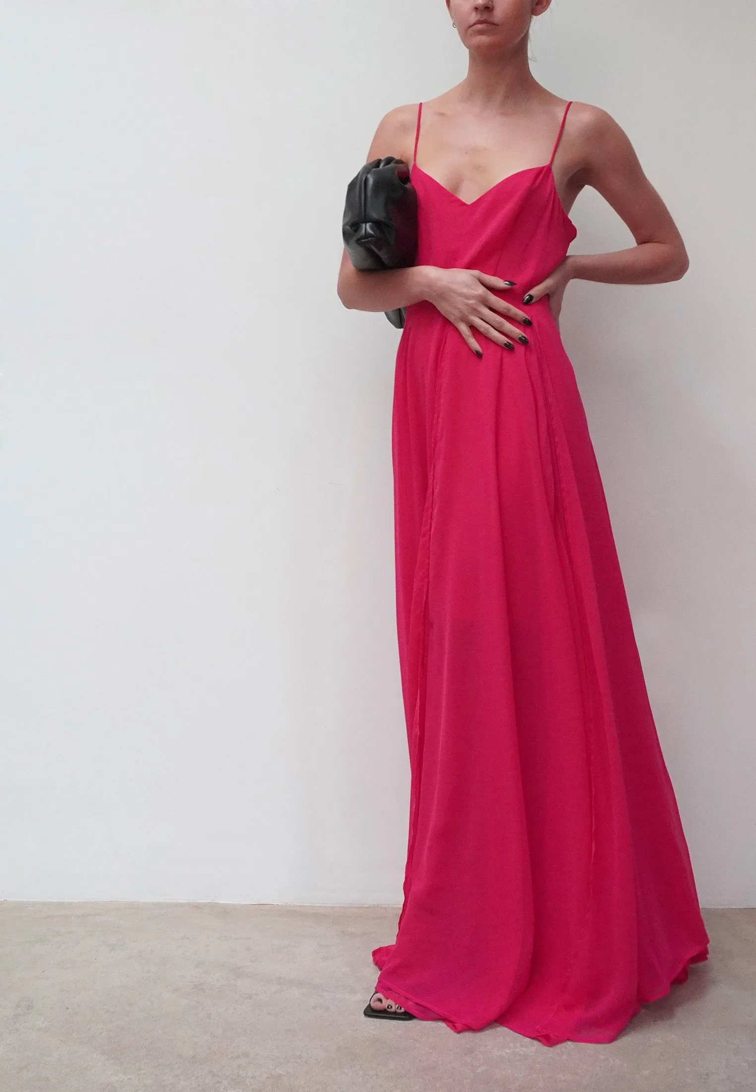 OLSEN MAXI DRESS HOT PINK