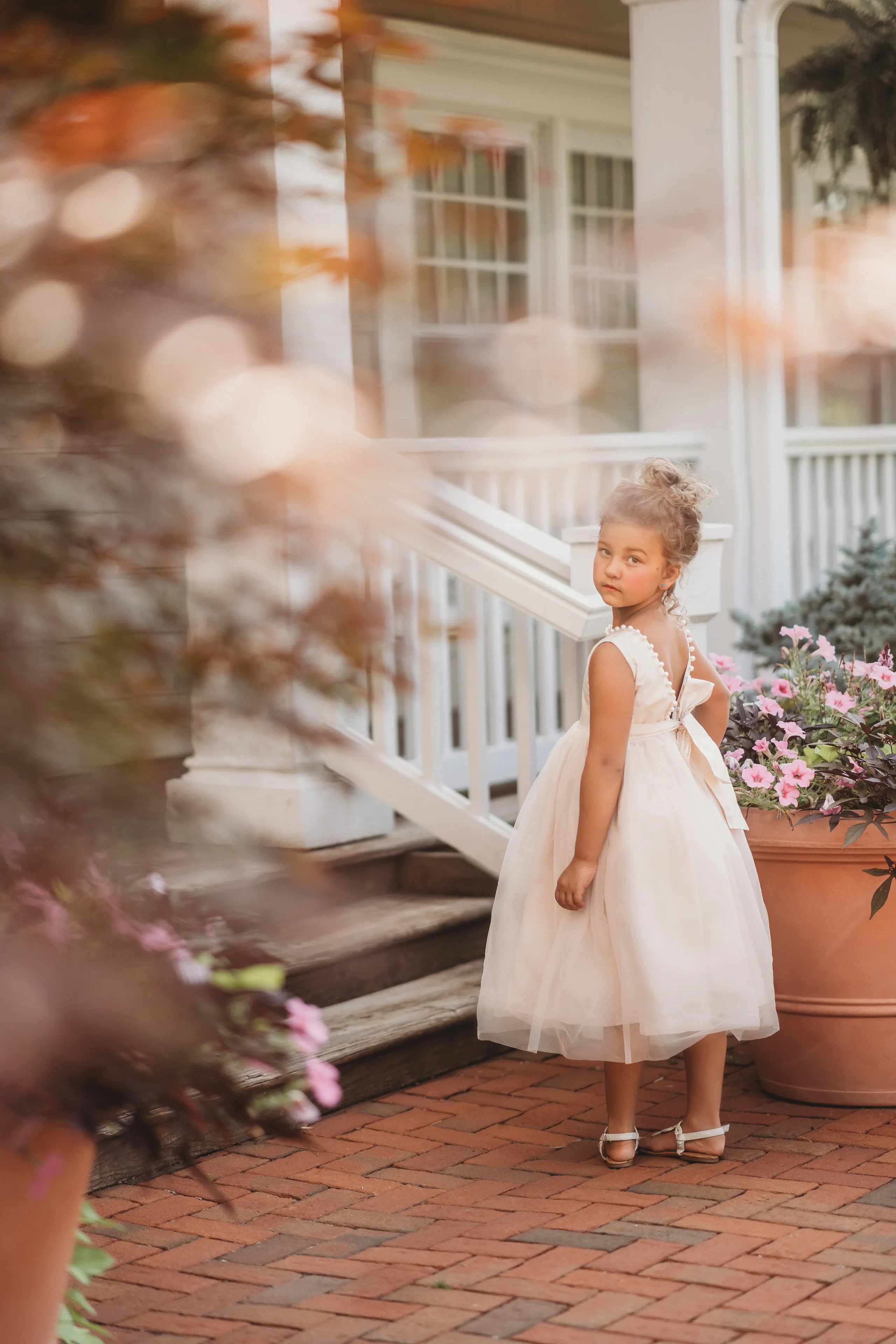 Pearl Accent gown in Antique Ivory