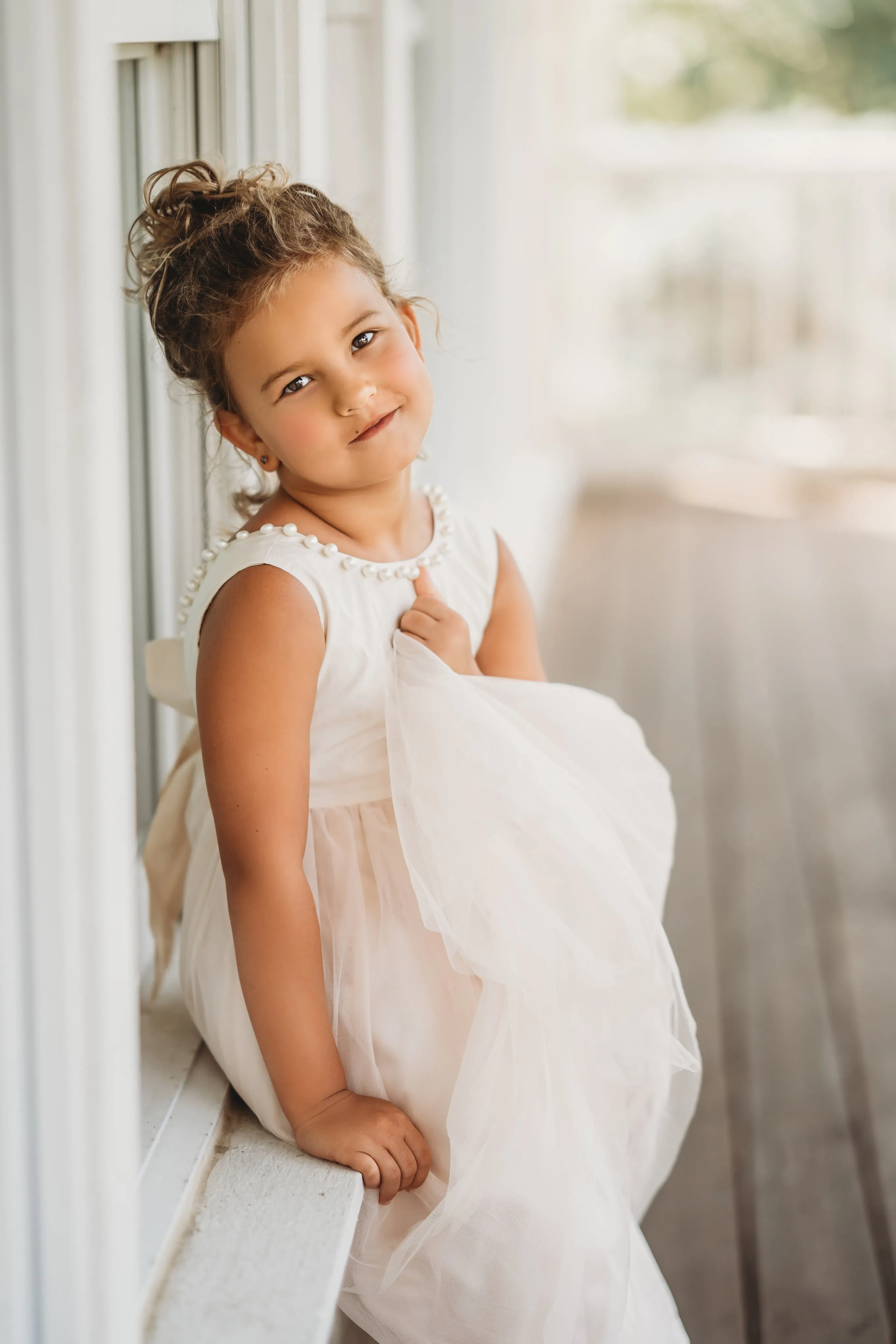 Pearl Accent gown in Antique Ivory