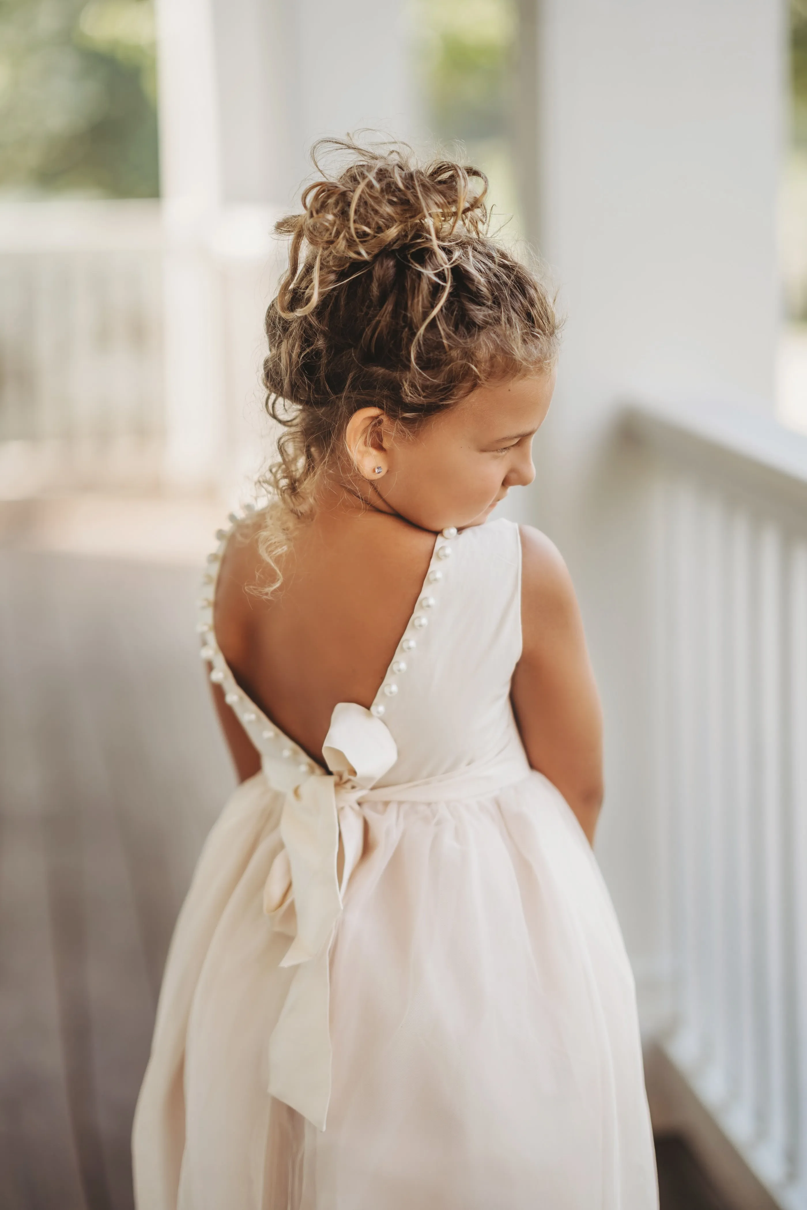 Pearl Accent gown in Antique Ivory