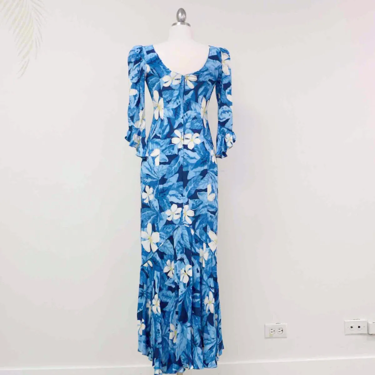 Plumeria Blue Long Dress 2701