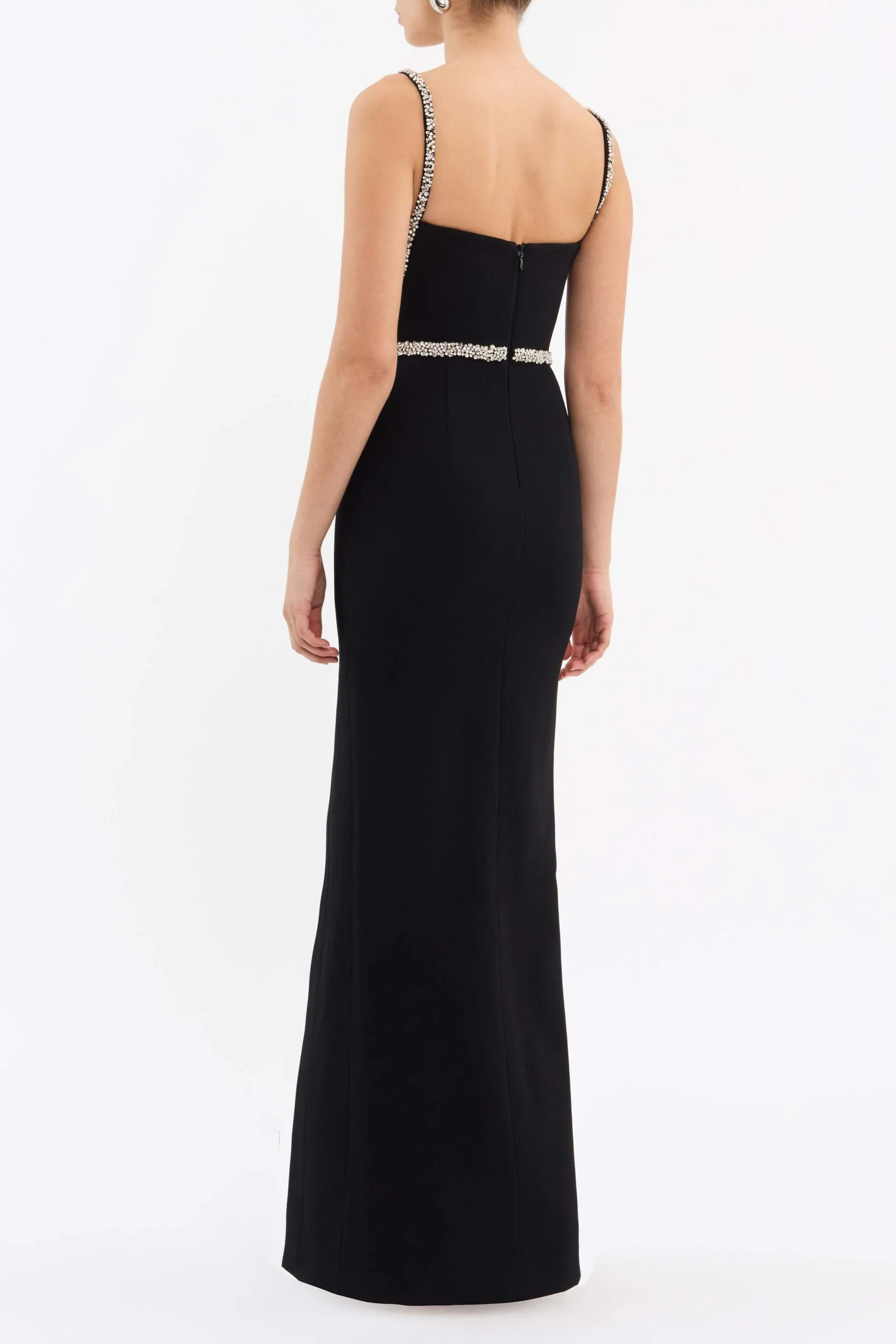 REBECCA VALLANCE Rina Split Gown (Black)