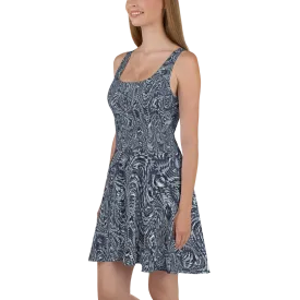 Recursia Alchemical Vision Skater Dress In Blue