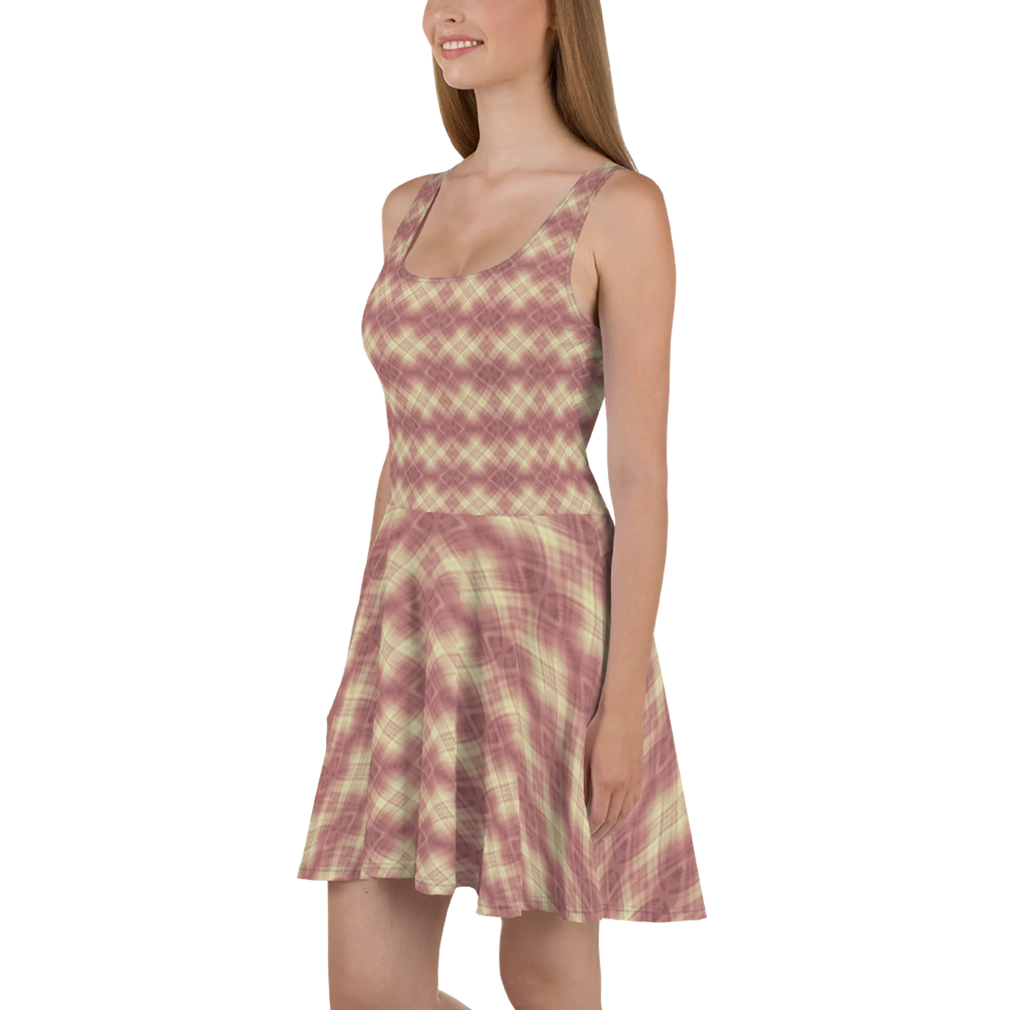 Recursia Argyle Rewired I Skater Dress In Pink