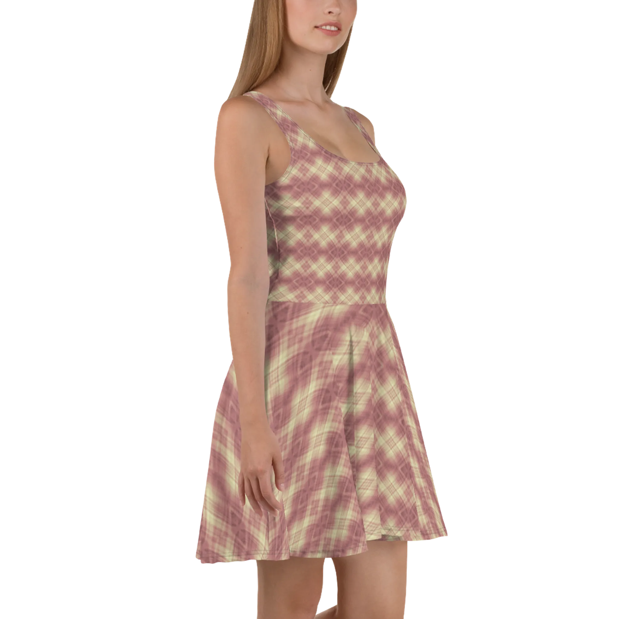 Recursia Argyle Rewired I Skater Dress In Pink