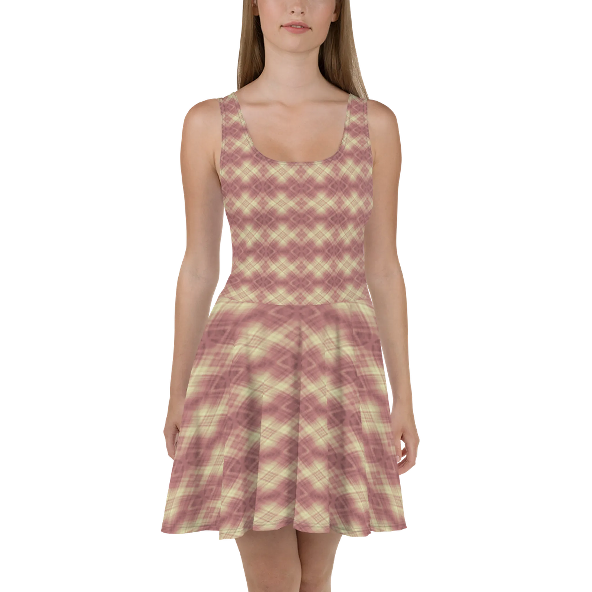 Recursia Argyle Rewired I Skater Dress In Pink