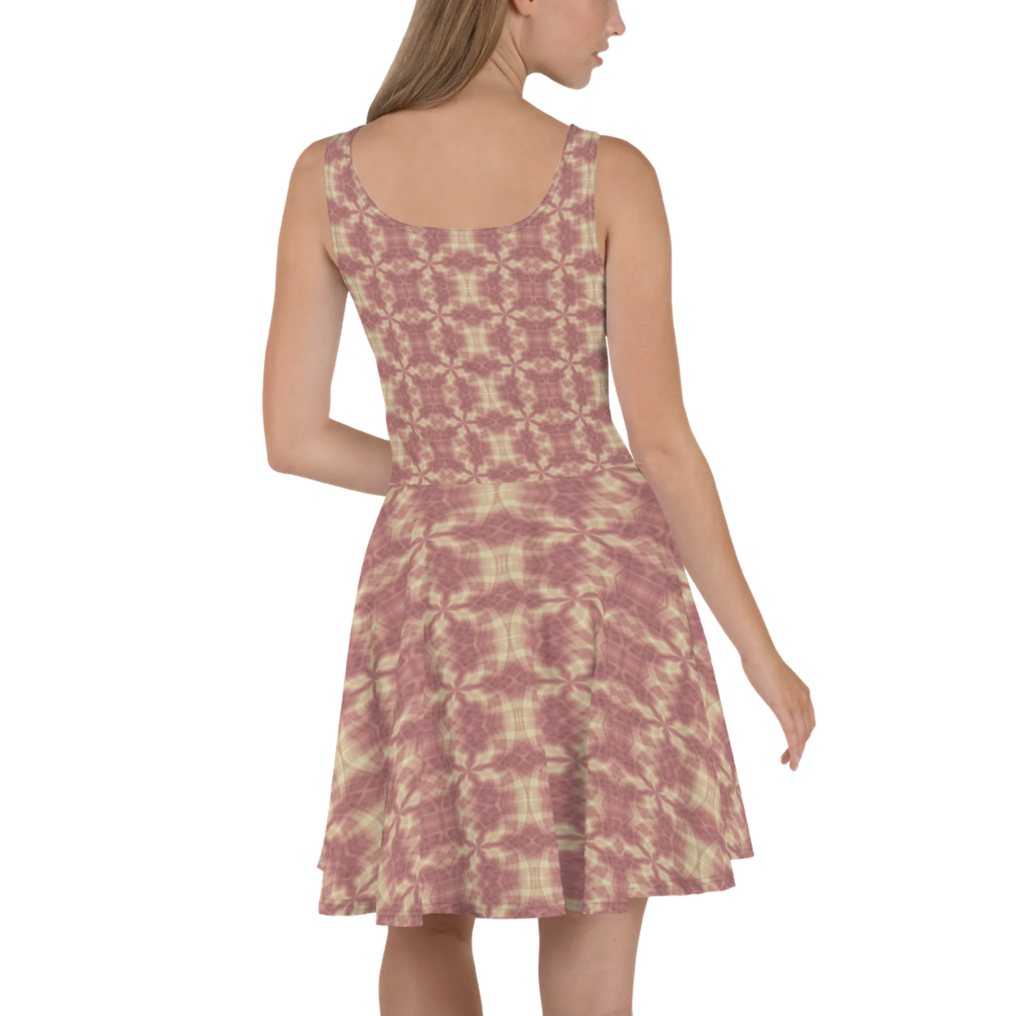 Recursia Argyle Rewired Skater Dress In Pink