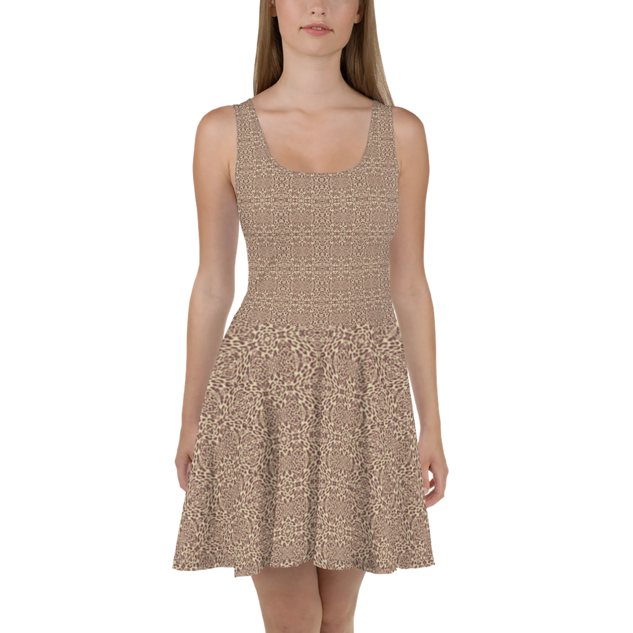 Recursia Contemplative Jaguar I Skater Dress In Pink