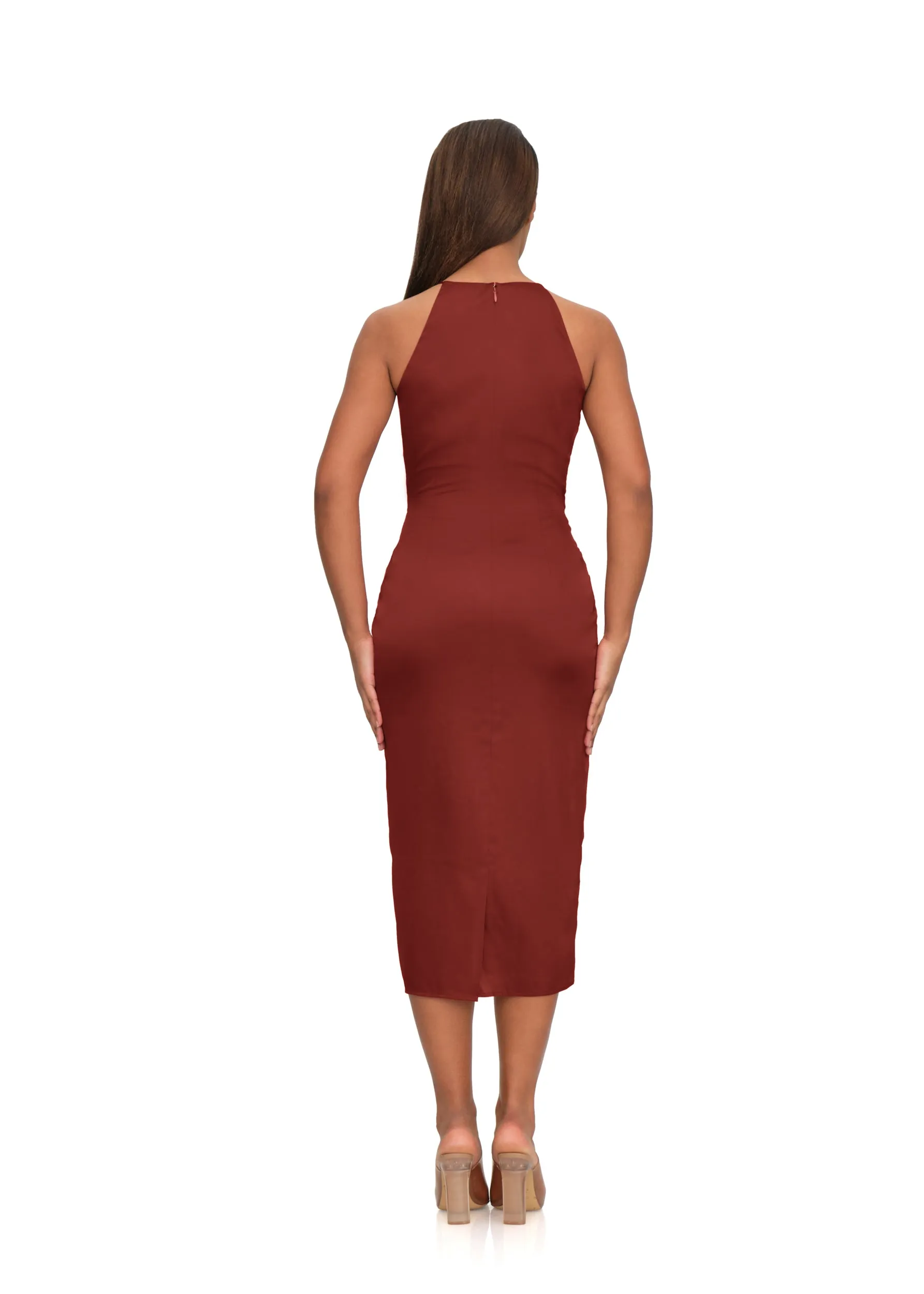 Reni Cut-Out Midi Dress | Chocolate