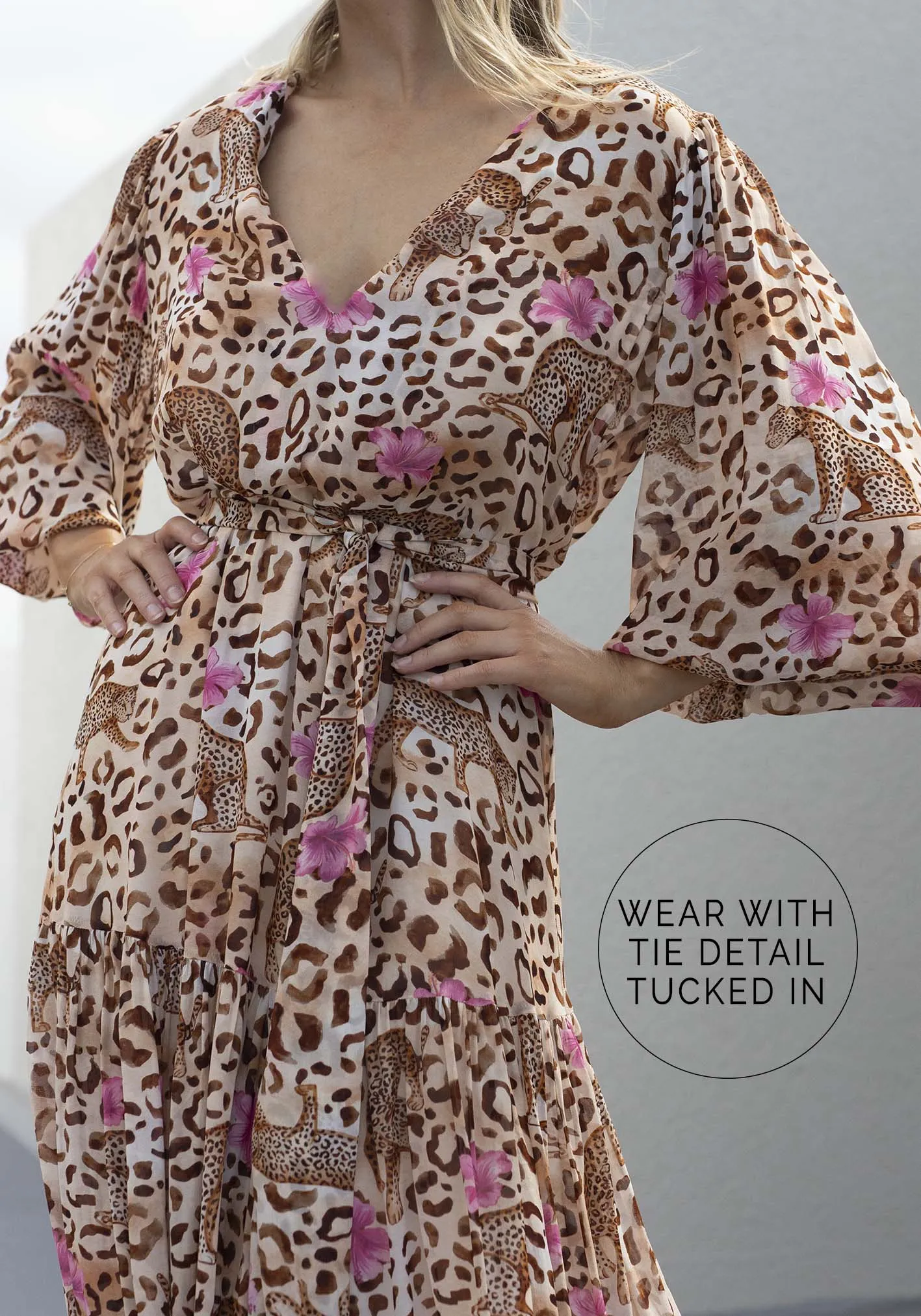 Resort Leopard Maxi Kaftan Dress