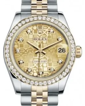 Rolex Datejust 31 Lady Midsize Yellow Gold/Steel Champagne Jubilee Diamond Dial & Diamond Bezel Jubilee Bracelet 178383