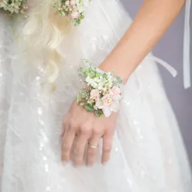 Romantic blush flower bracelet