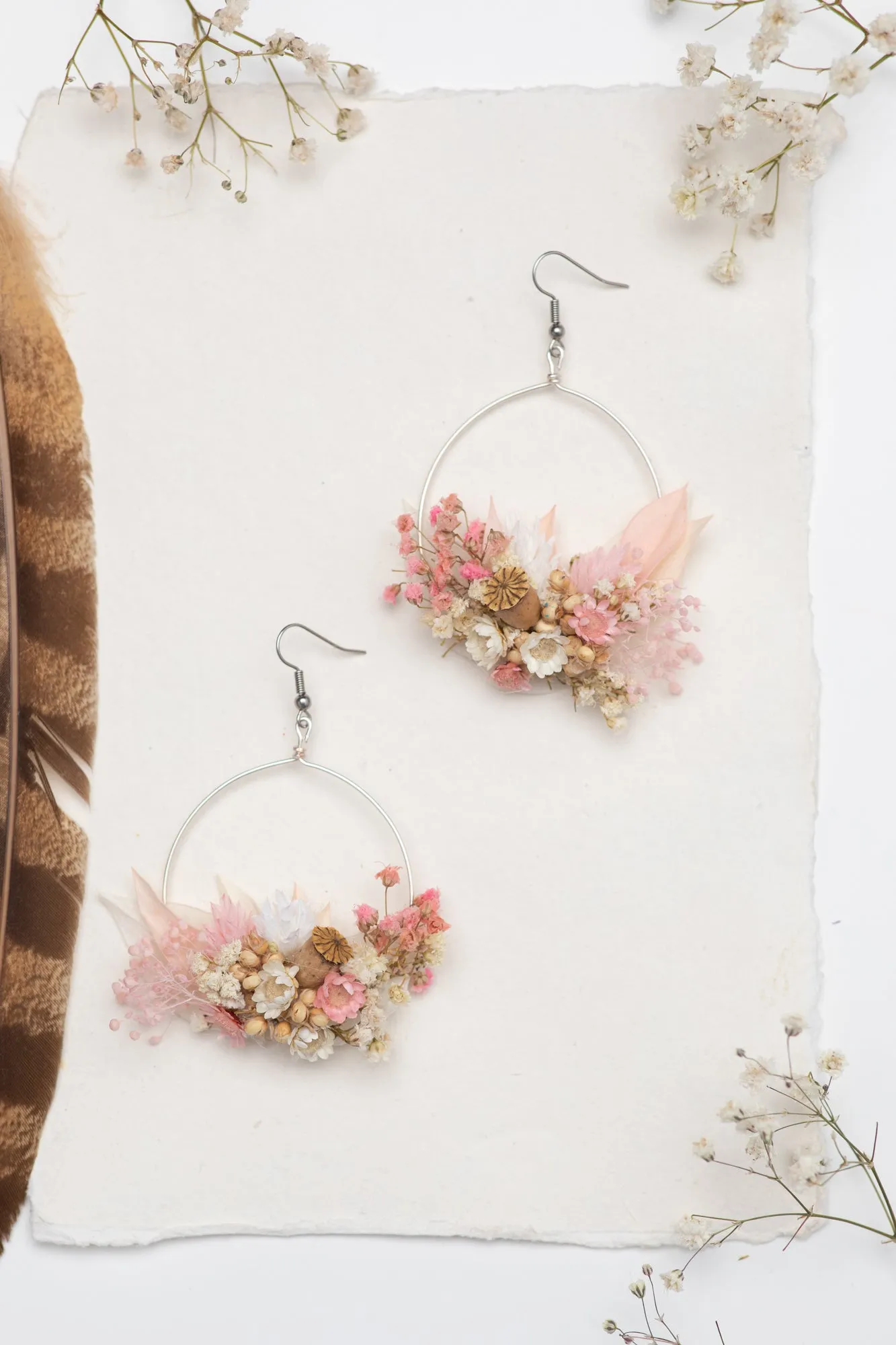 Romantic circle dangle earrings