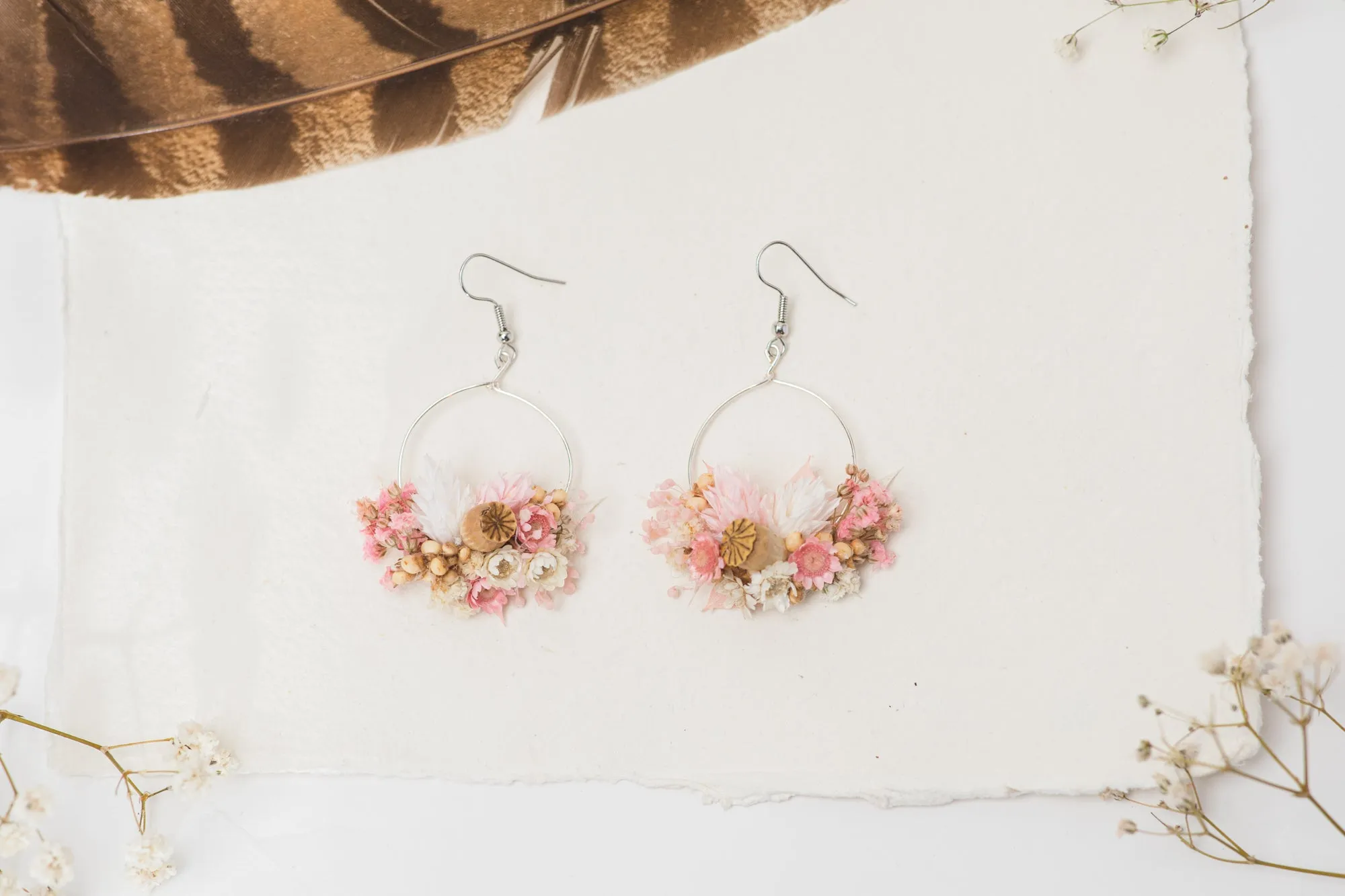 Romantic circle dangle earrings