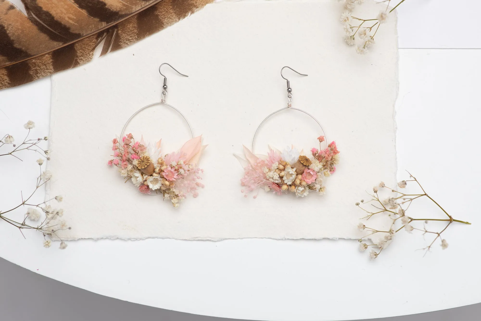 Romantic circle dangle earrings