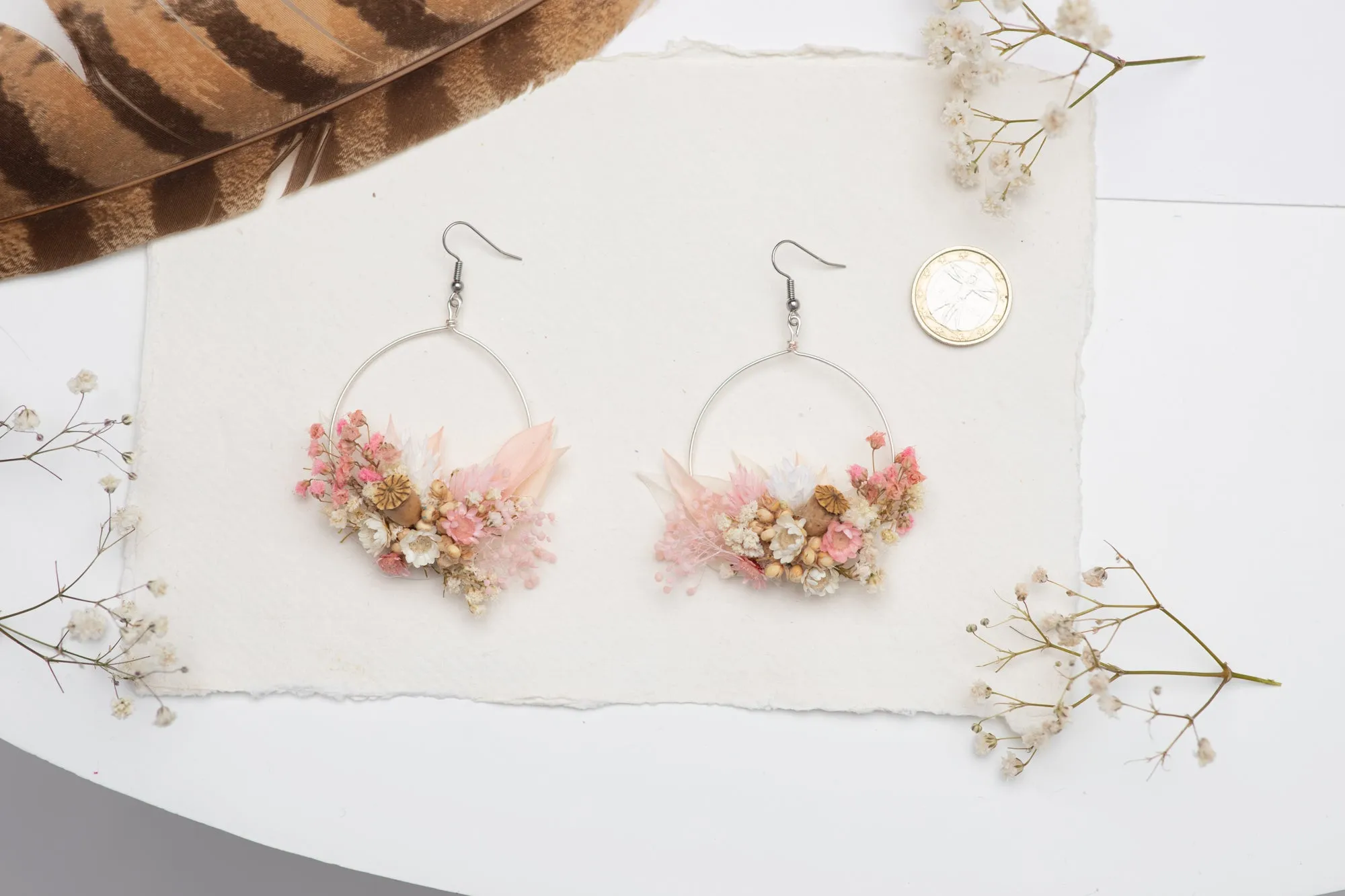 Romantic circle dangle earrings