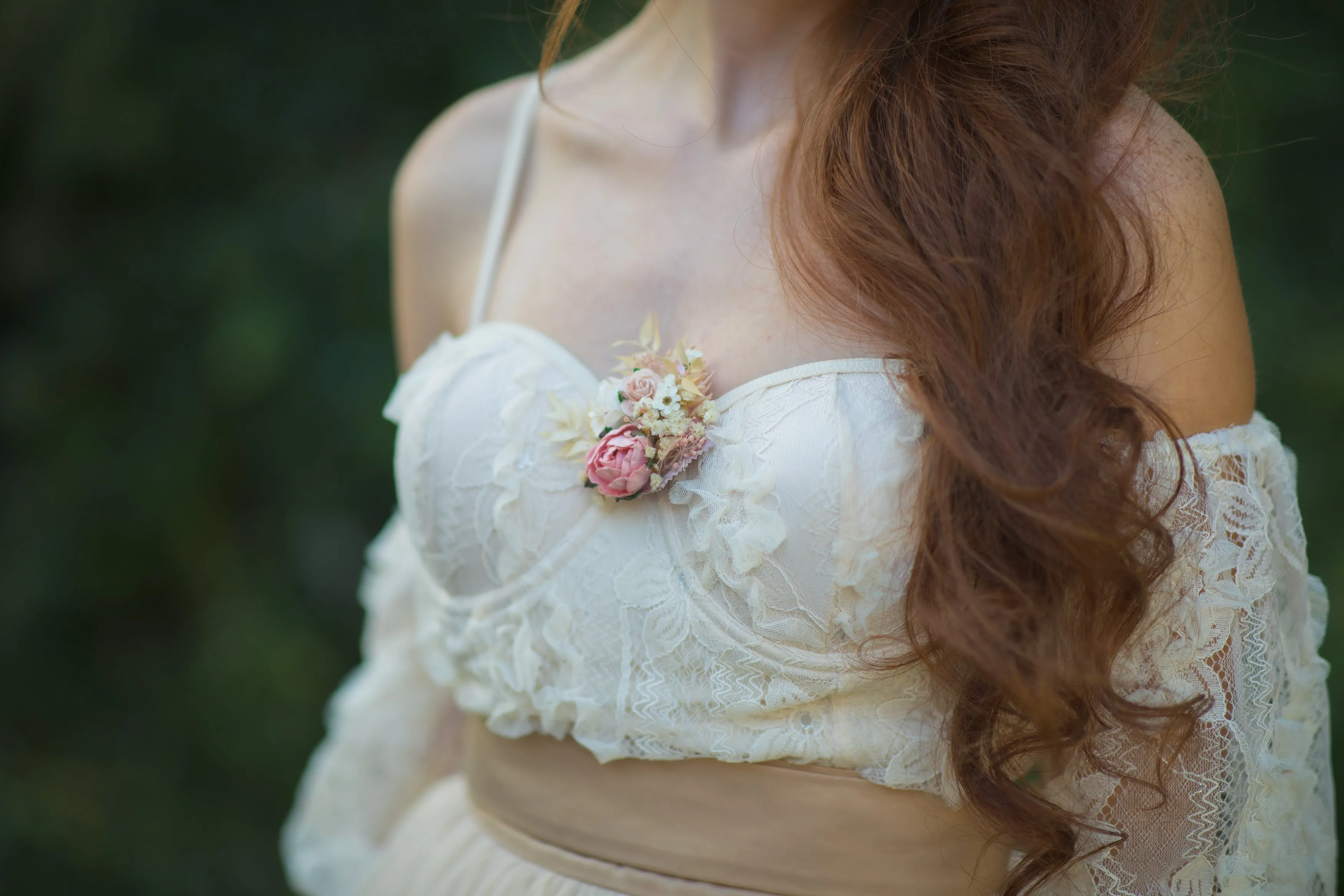 Romantic flower brooch Blush and ivory brooch Wedding accessories Cream flower brooch for mother Bridal jewellery Handmade jewellery