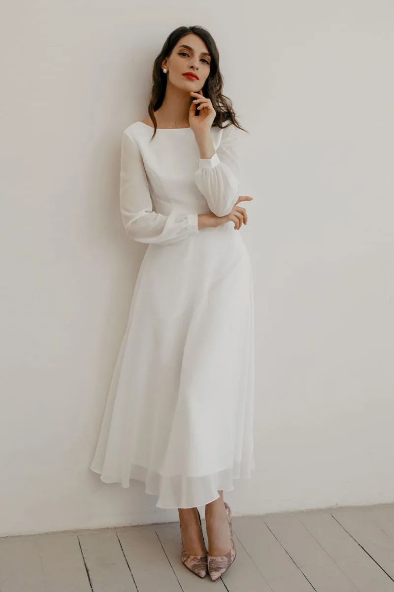 Romantic Moments Long Sleeve Midi Dress