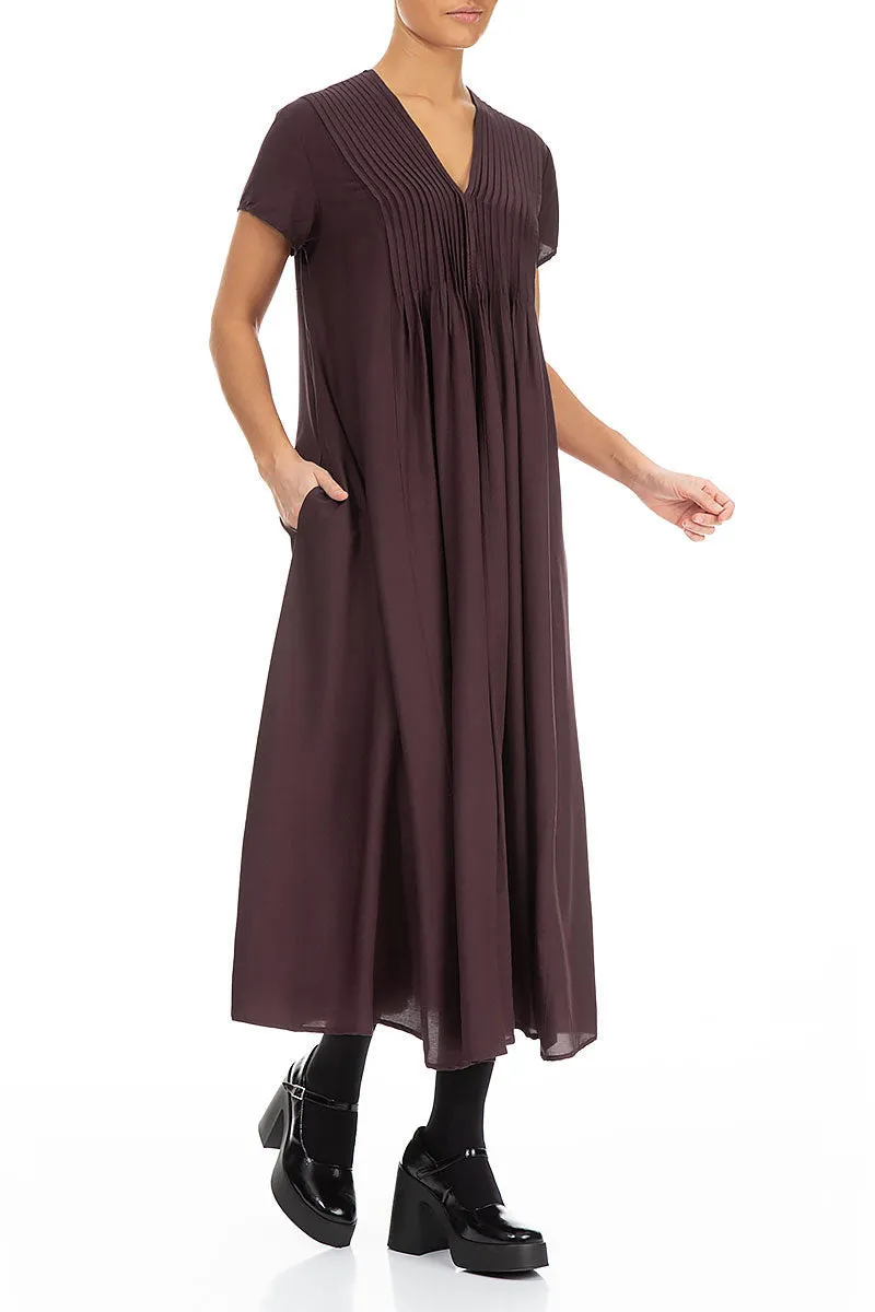 Romantic Vintage Violet Silk Bamboo Dress