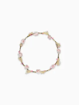 Rose Pink Vintage Floral Girl Hair Garland