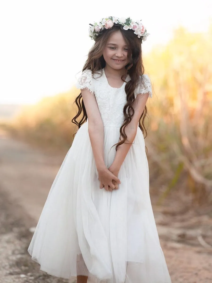 Serenade Girls Ivory Lace Dress